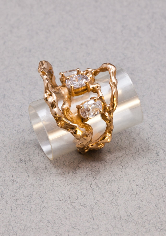 Gold branch ring