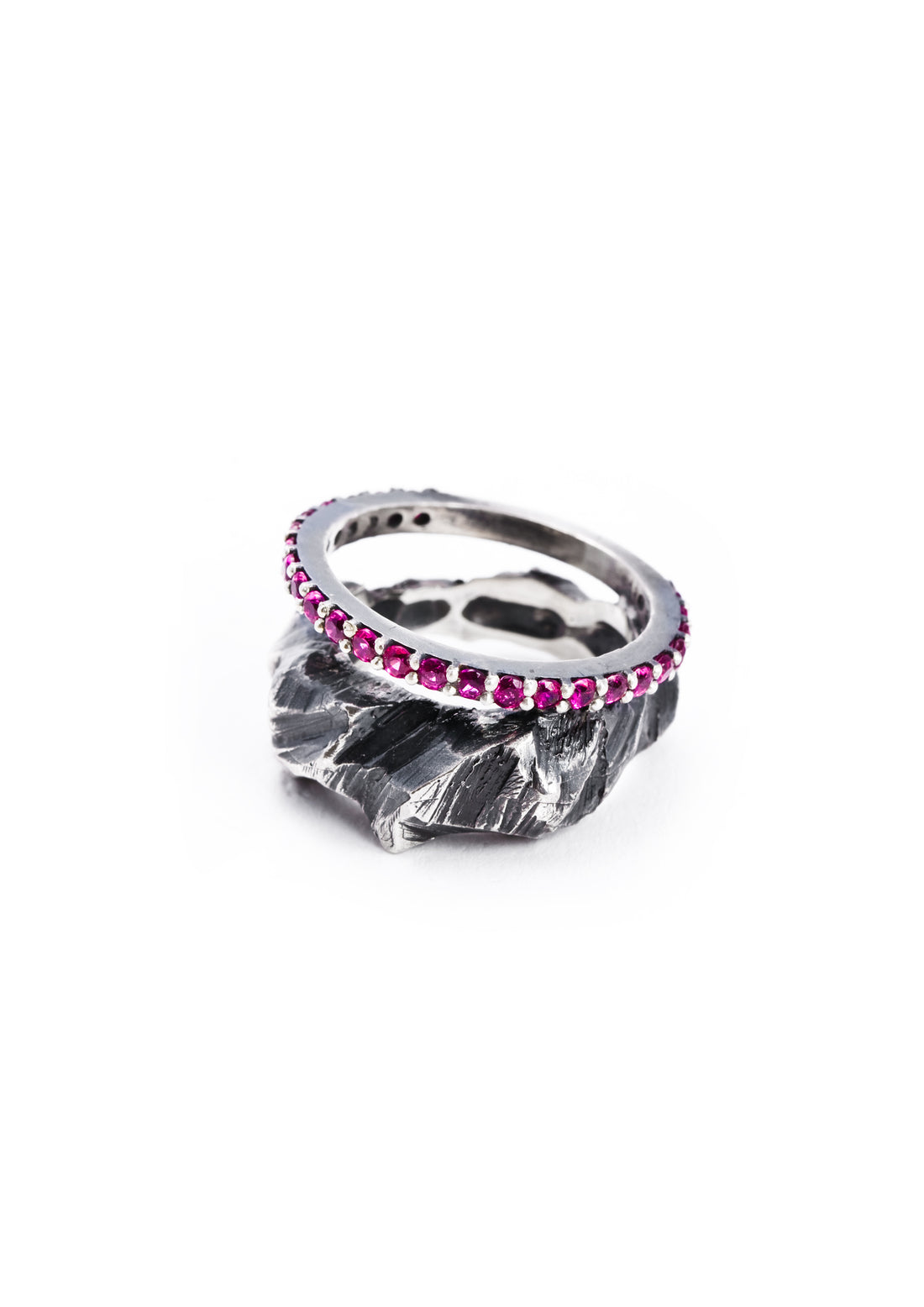 Desertica Silver Ring w/ ruby stones