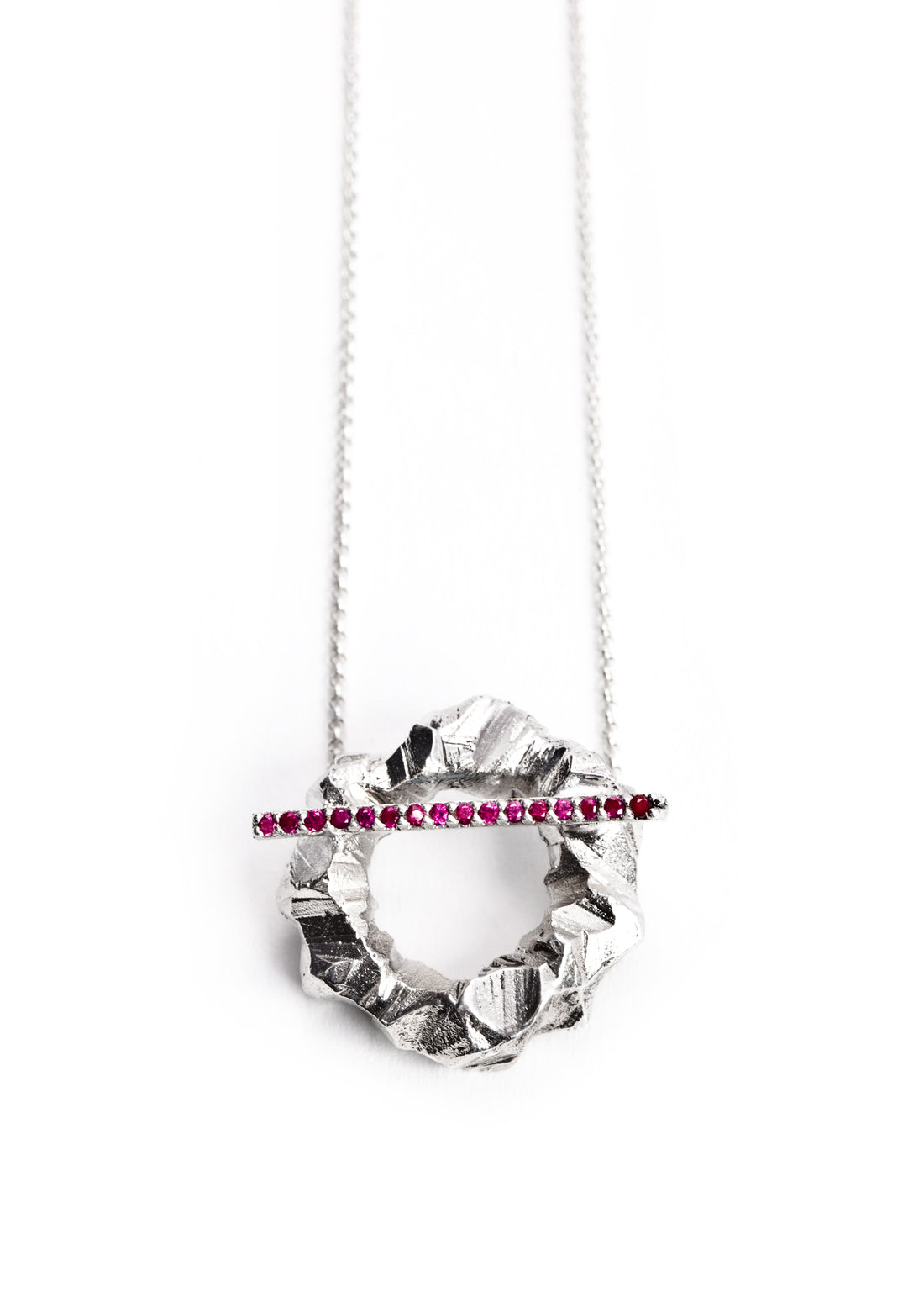 Desertica silver small necklace w/ stones