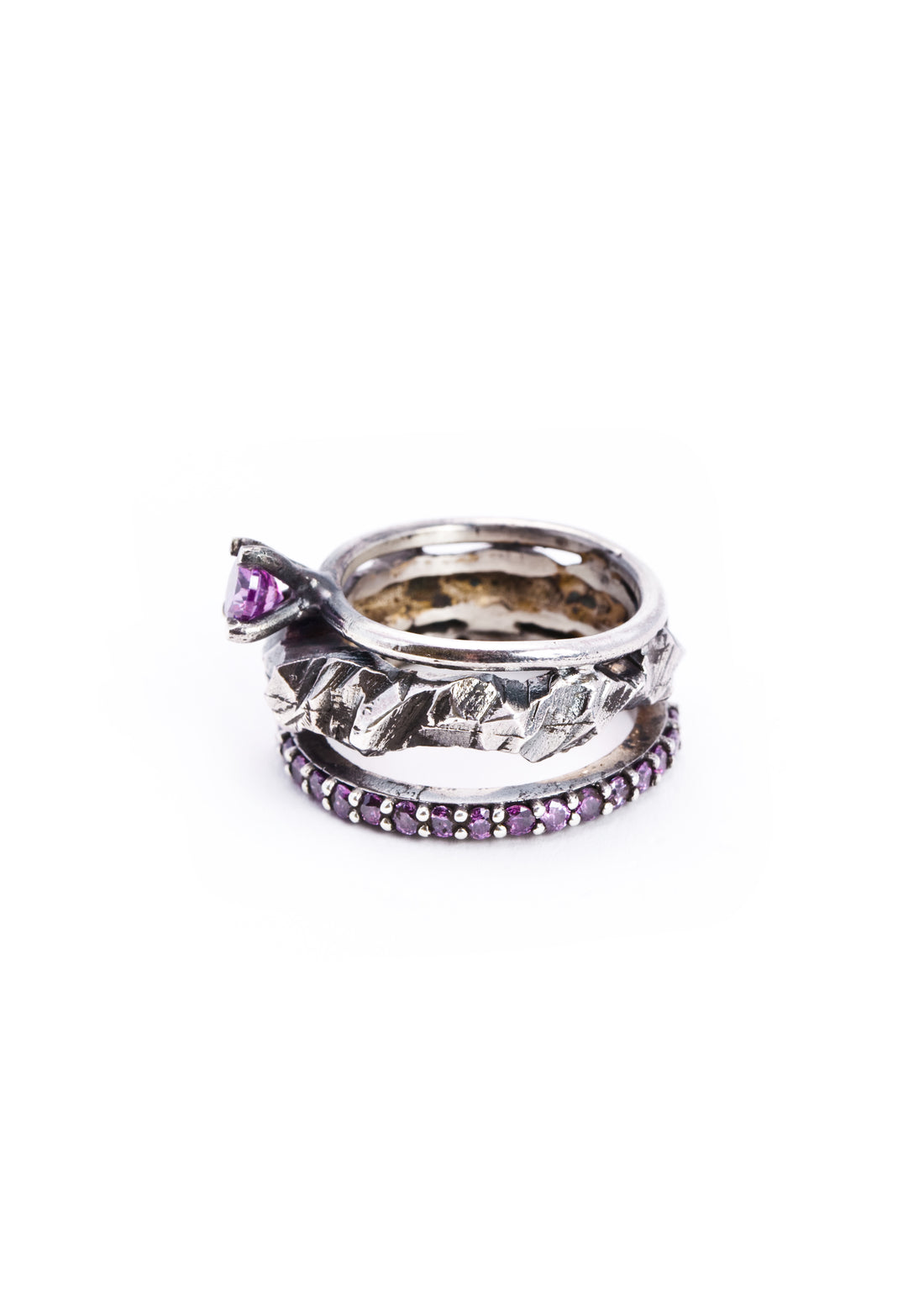 Desertica Silver Ring w/ lilac stones