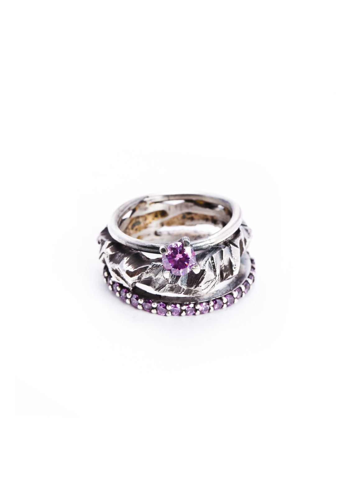 Desertica Silver Ring w/ lilac stones