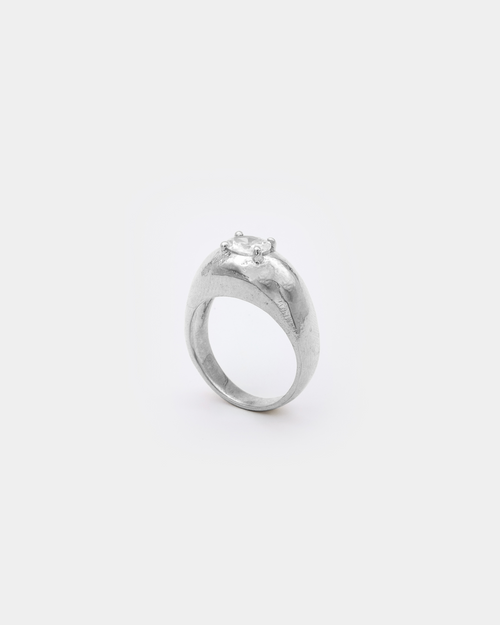 Vega Silver Ring w/ white stone
