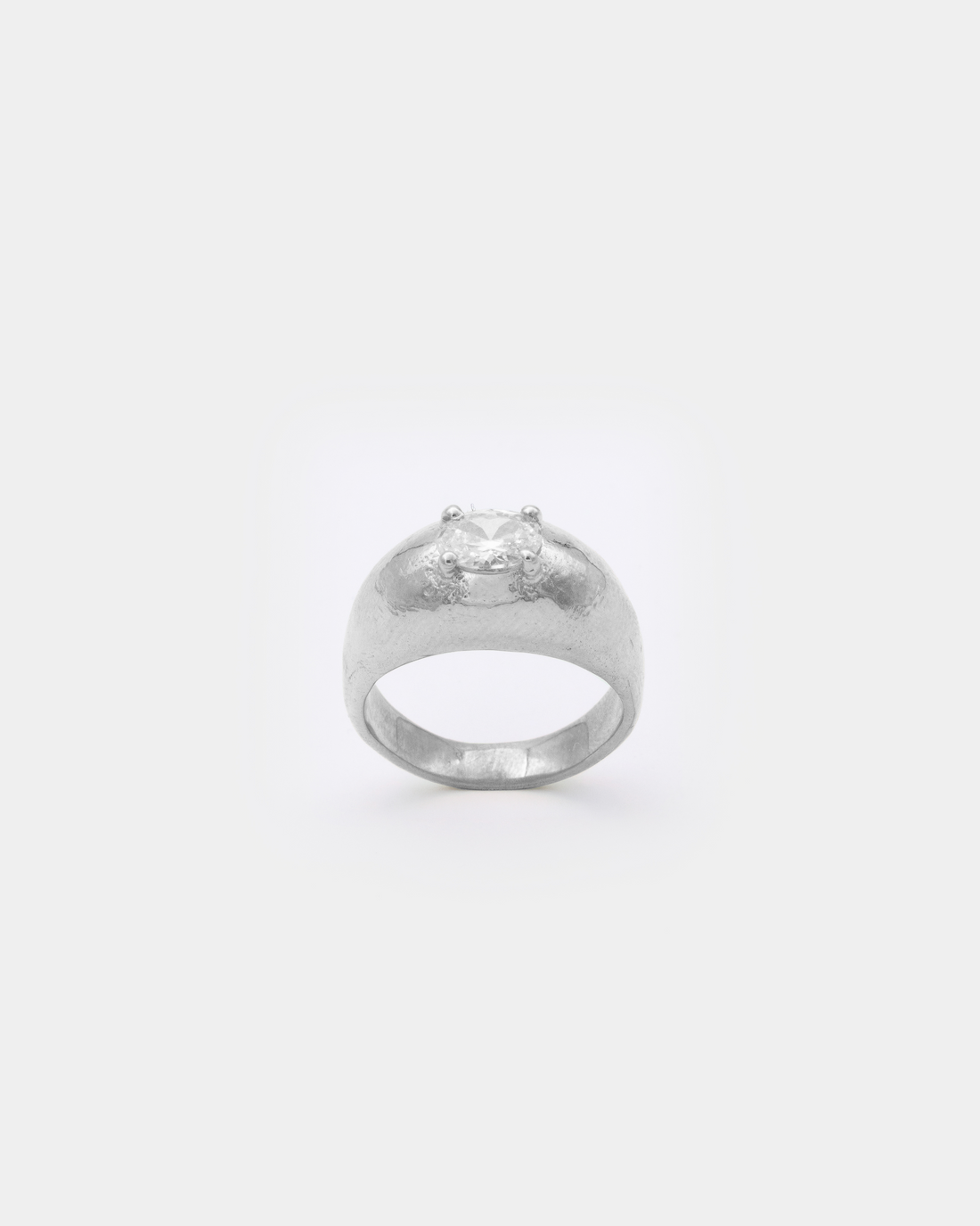 Vega Silver Ring w/ white stone