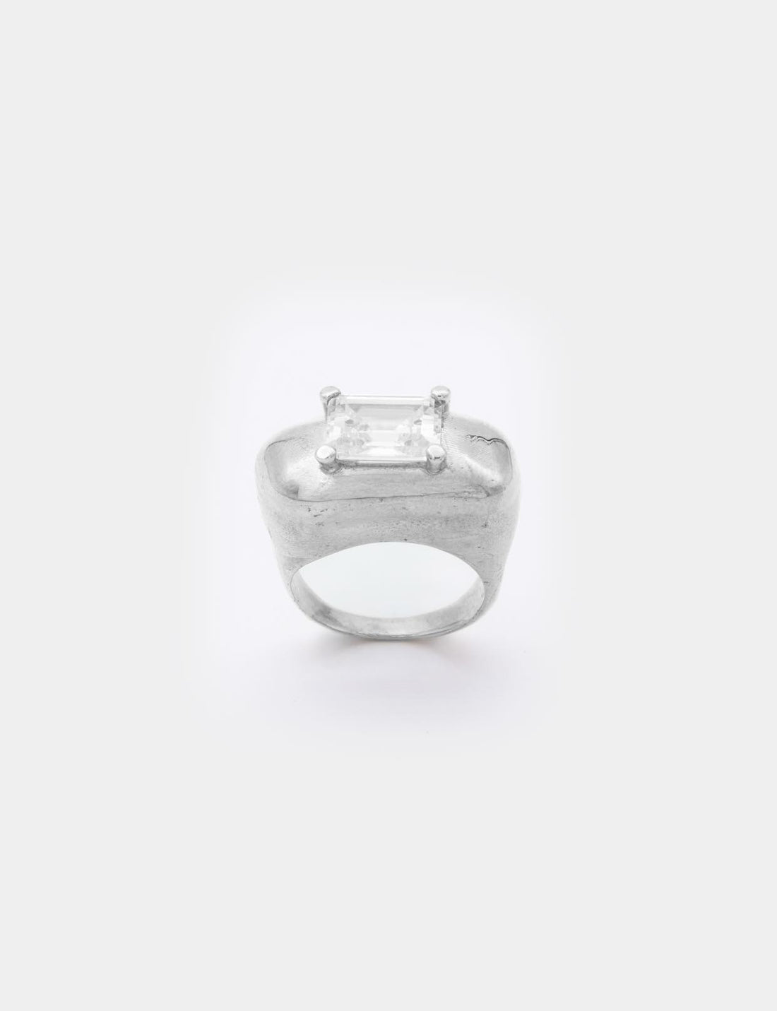 Supernova Silver Ring w/ white stone