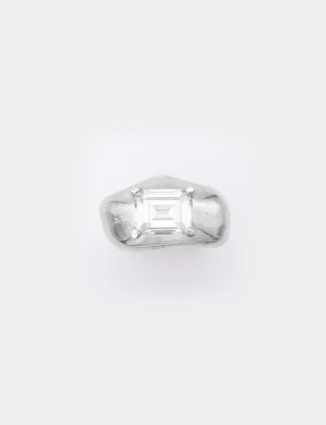 Supernova Silver Ring w/ white stone