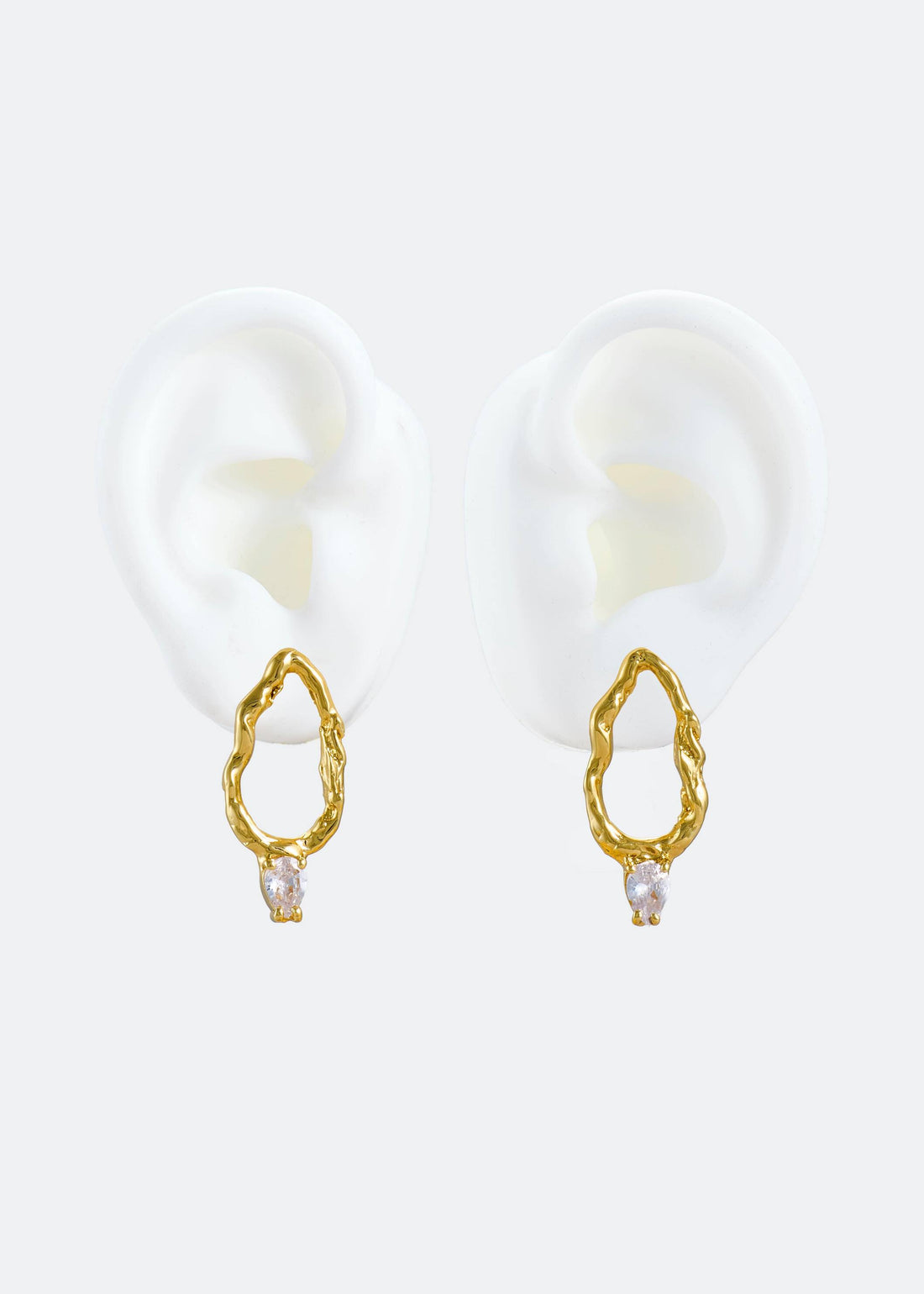 Mini gold branch earrings