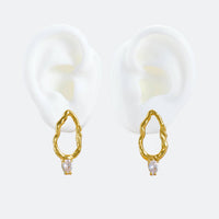 Mini gold branch earrings