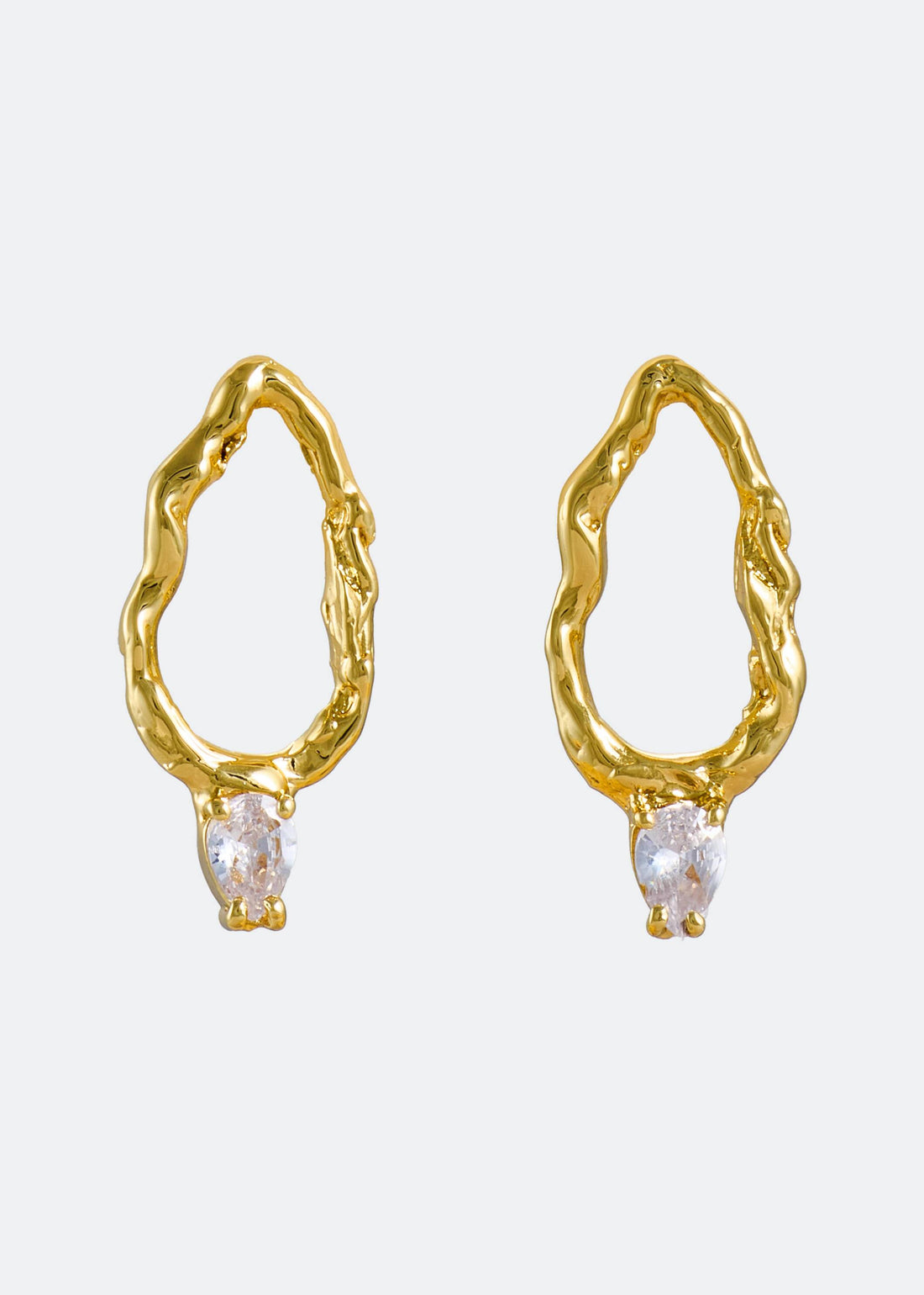 Mini gold branch earrings